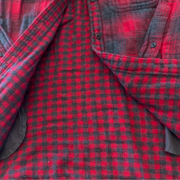 Madewell red gray flannel button down with pockets women XS Cotton - Picture 5 of 12